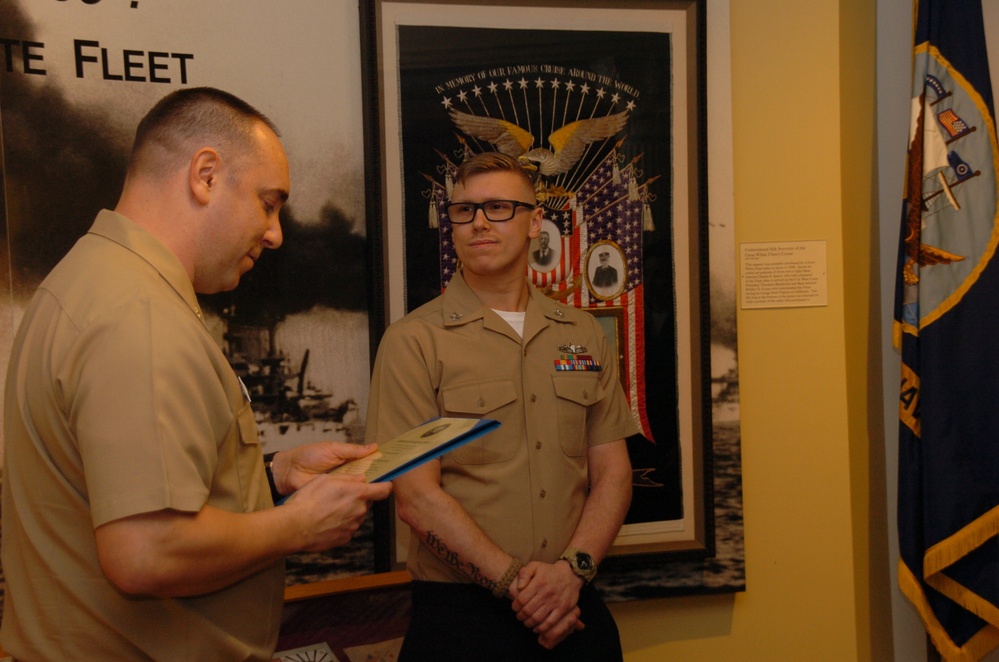 Naval Museum hosts a re-enlistment ceremony