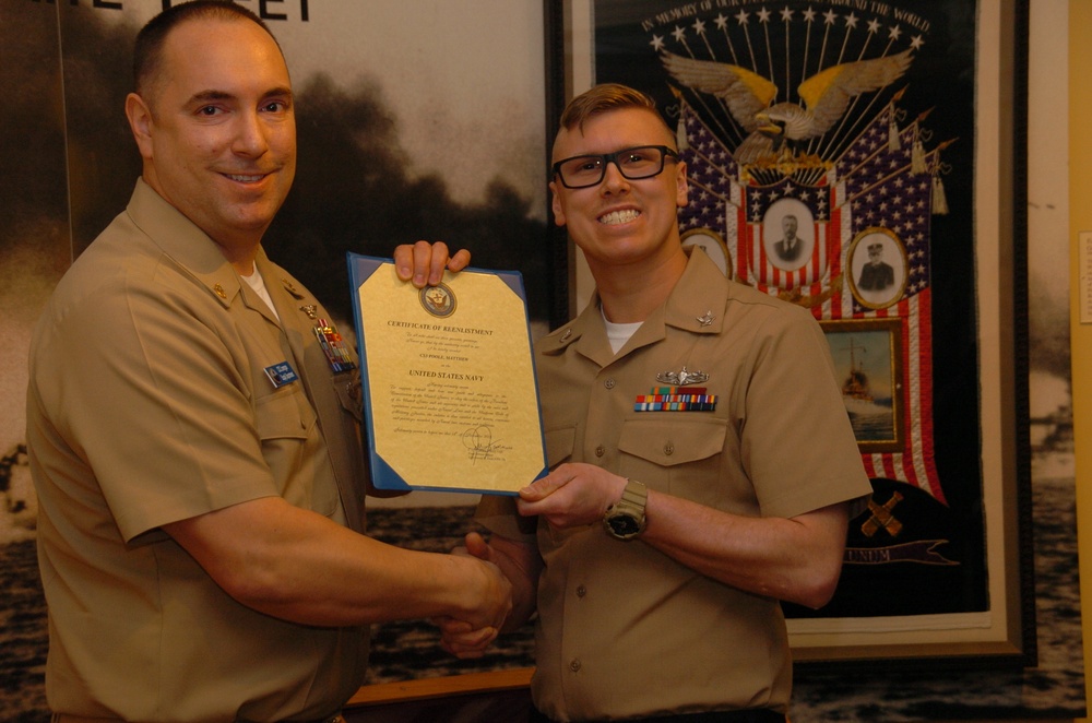 Naval Museum hosts a re-enlistment ceremony