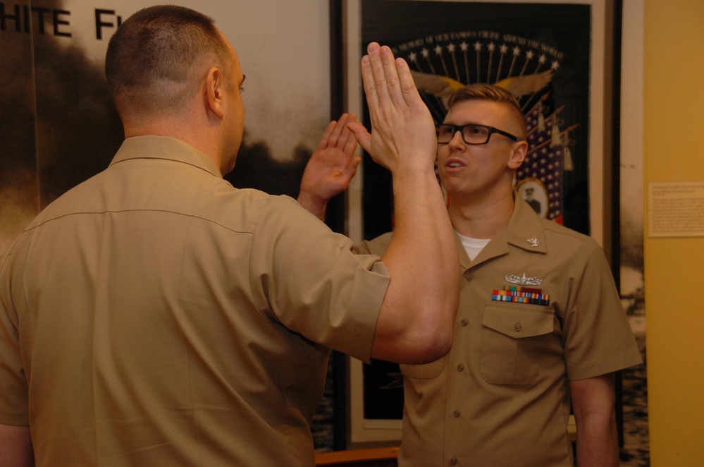 Naval Museum hosts a re-enlistment ceremony