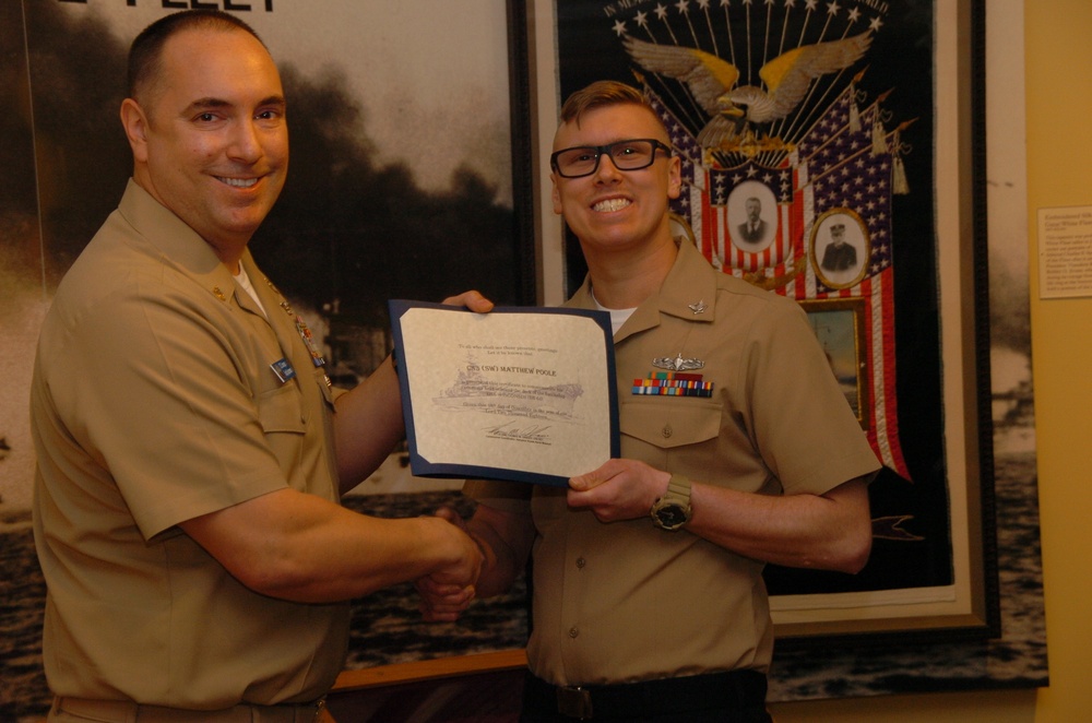 Naval Museum hosts a re-enlistment ceremony