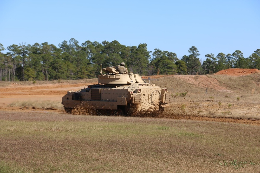 C Co., 3-67 AR trains tier 2 table VI Gunnery on M2a2 Platform.