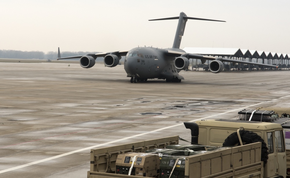 C-17 arrives at Selfridge Air National Guard Base