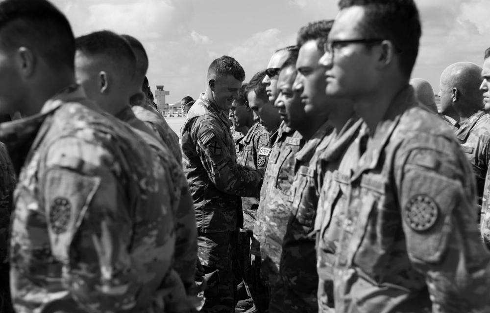 Soldiers of the 177 MP BDE given QRF patches at conclusion of Caribbean Thunder