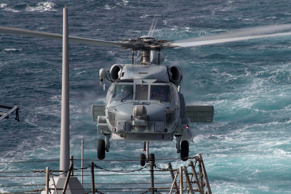 An MH-60R Sea Hawk, assigned to Helicopter Maritime Strike Squadron (HSM) 71
