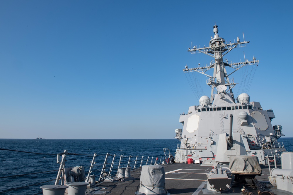 The guided-missile destroyer USS Stockdale (DDG 106) during anti-submarine warfare exercise SHAREM 195