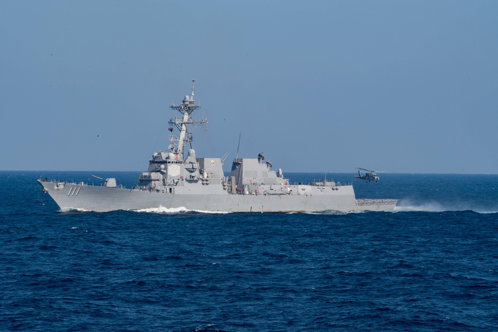 The guided-missile destroyer USS Stockdale (DDG 106) during the anti-submarine warfare exercise SHAREM 195