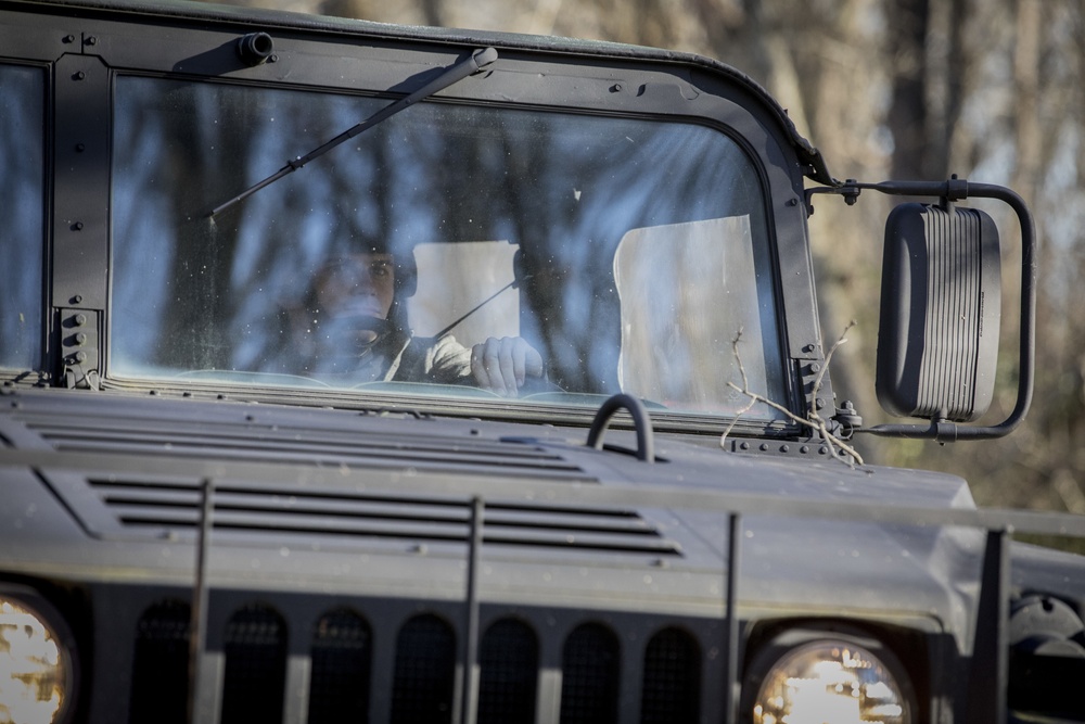 254th RTI Soldiers train local police departments in Humvee course