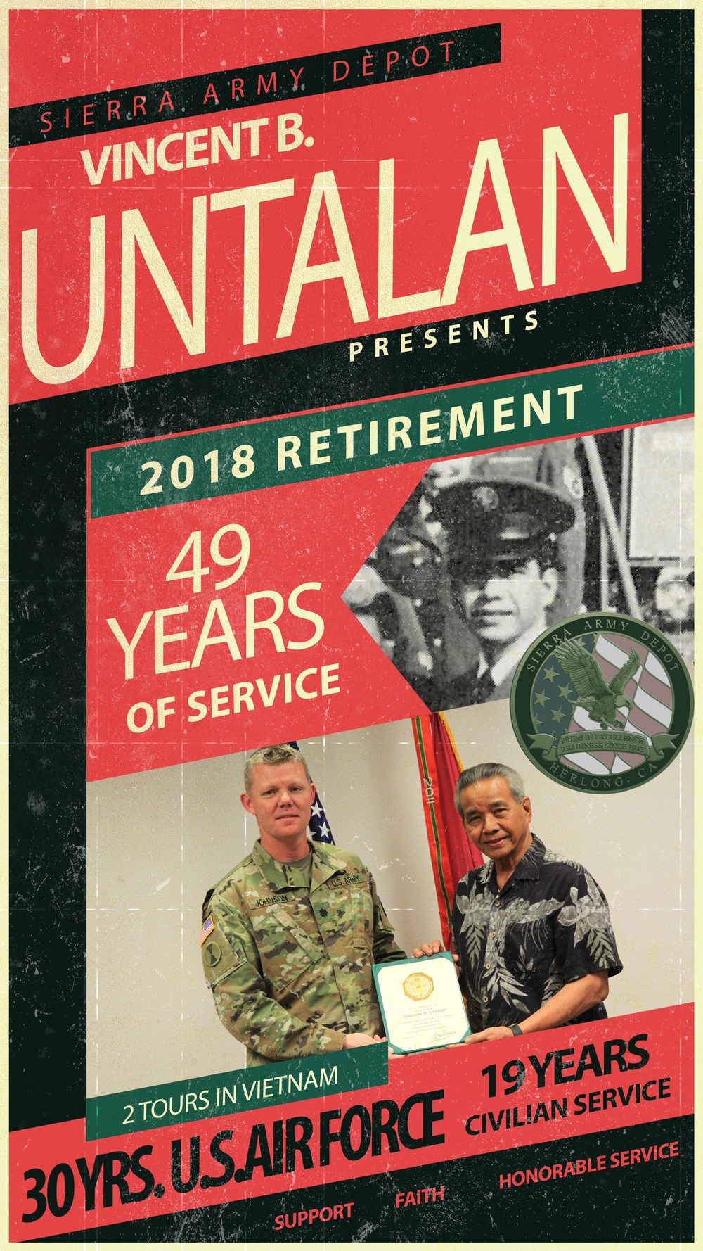 49 years of service employee retirement poster