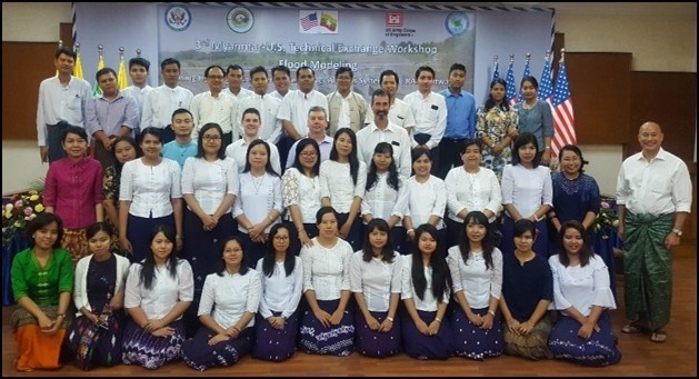 Participants at U.S., Myanmar flood modeling workshop