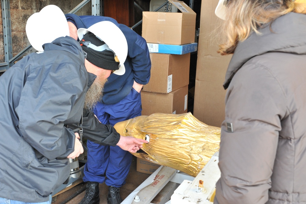 Coast Guard Cutter Eagle begins figurehead replacement project