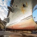 USS Nimitz (CVN 68) in  Dry Dock 6 post dewatering at Puget Sound Naval Shipyard &amp; Intermediate Maintenance Facility.