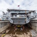 USS Nimitz (CVN 68) in  Dry Dock 6 post dewatering at Puget Sound Naval Shipyard &amp; Intermediate Maintenance Facility.