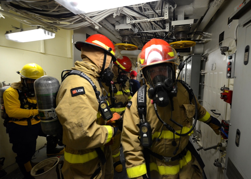 Coast Guard Cutter Munro conducts damage control training