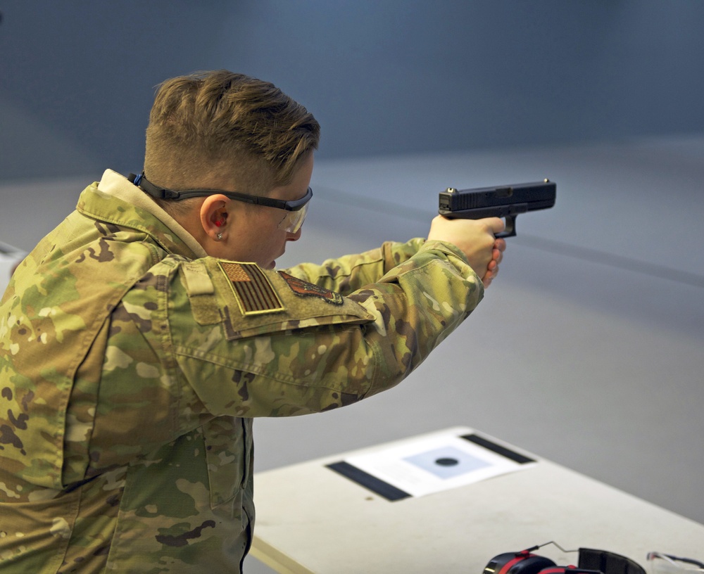 Staff Sgt. Sabrina Yeghiazarian shoots her targets