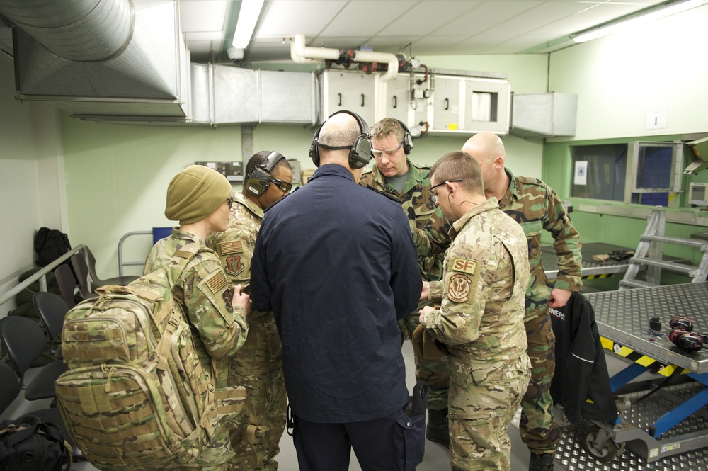 The Air Force Reserve Command Shooting Team goes over their scores