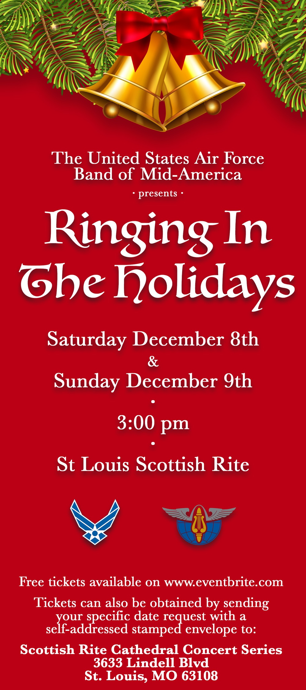 Advertisement for USAF Band of Mid-America holiday concert