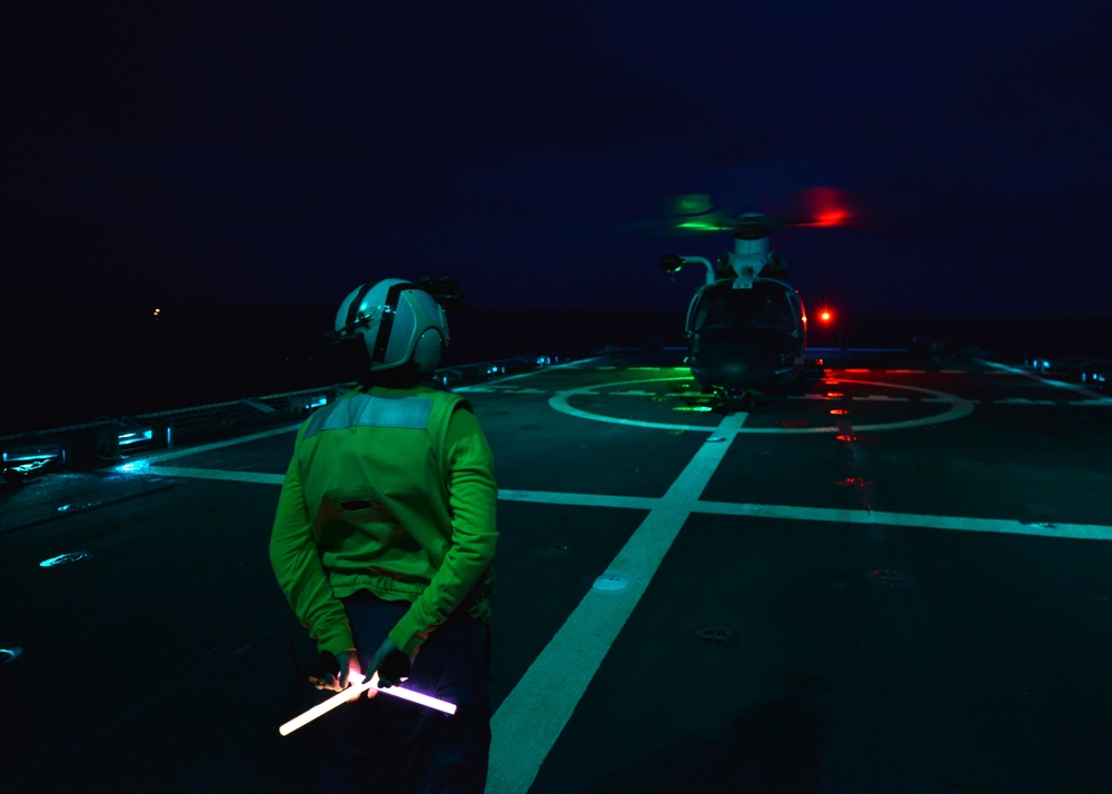 Coast Guard Cutter Munro conducts air operations