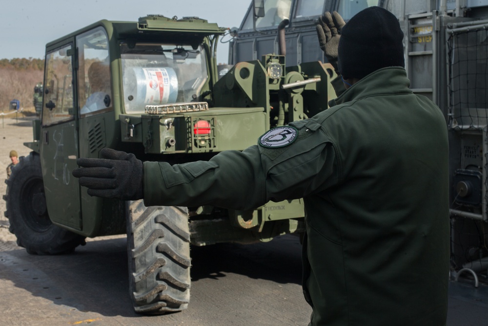 CLB-22 Loads 22nd MEU for sea deployment