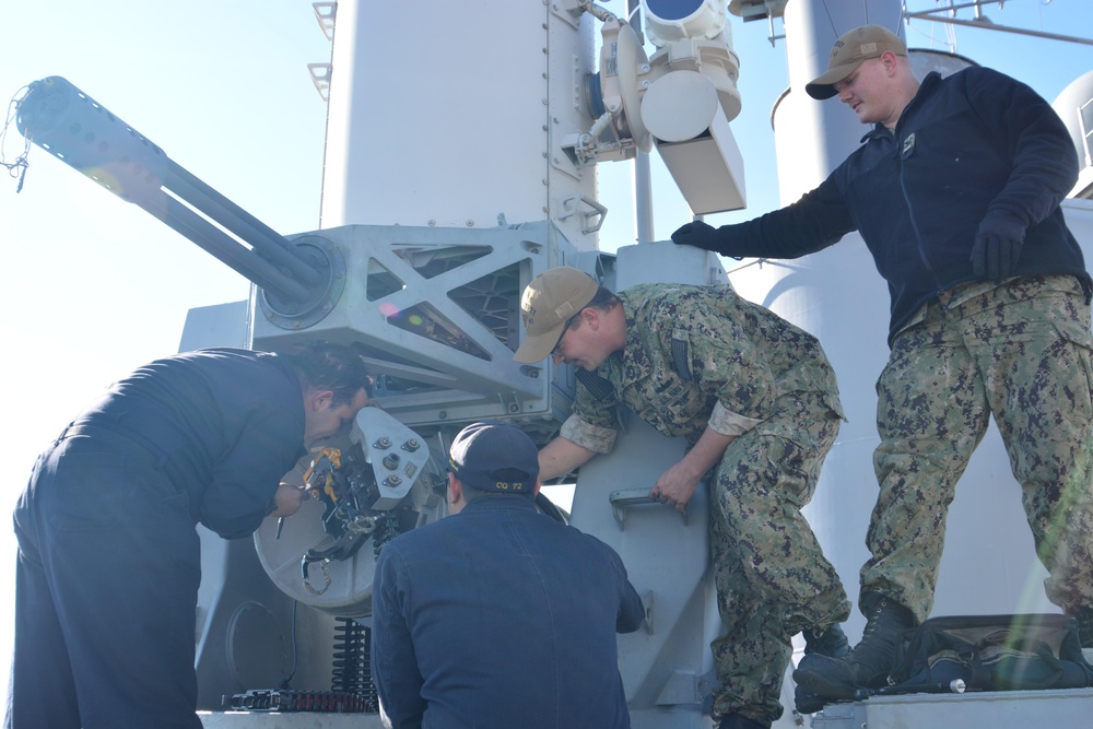 Vella Gulf and Monterey work together to repair CIWS