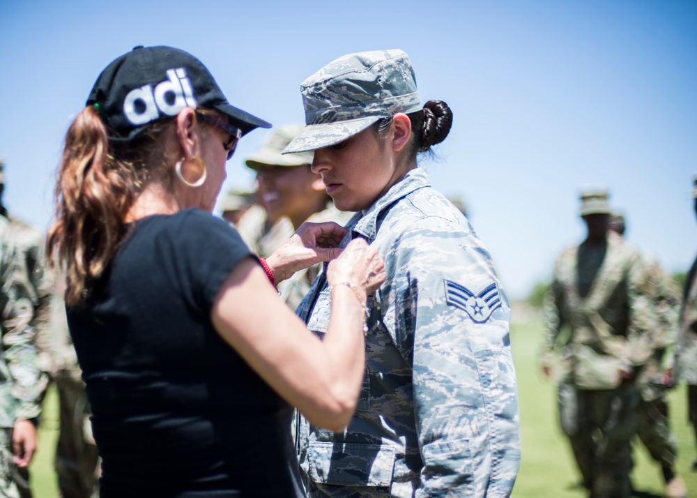 First Air Force woman to graduate from Fort Bliss Army Air Assualt School.