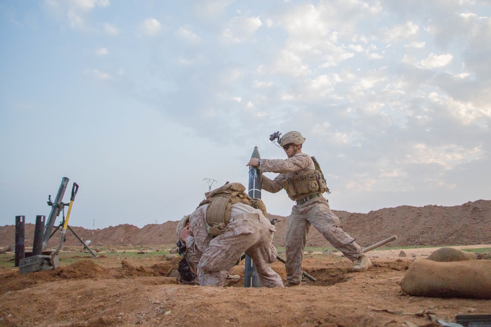 COALITION FORCES FIRE MORTAR/MISSILES AT ISIS TARGETS