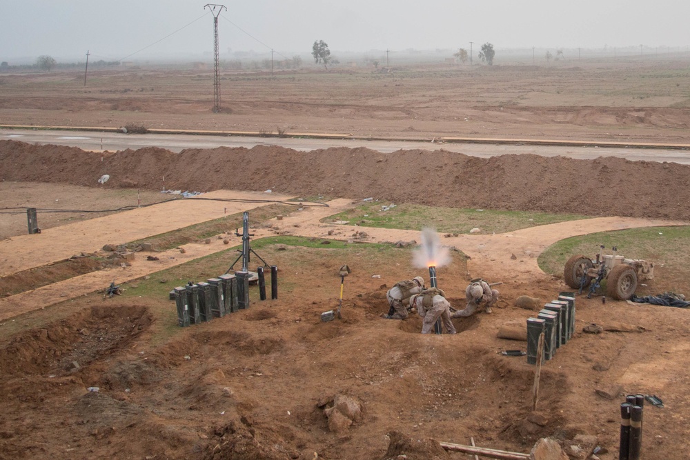 COALITION FORCES FIRE MORTAR/MISSILES AT ISIS TARGETS