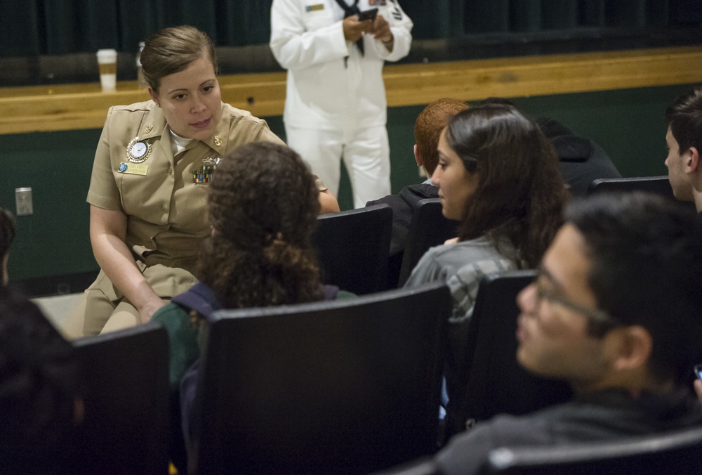 Navy Recruiters visit Felix Varela Senior High School