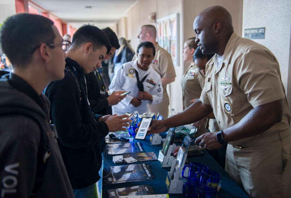 Navy Recruiters visit Felix Varela Senior High School