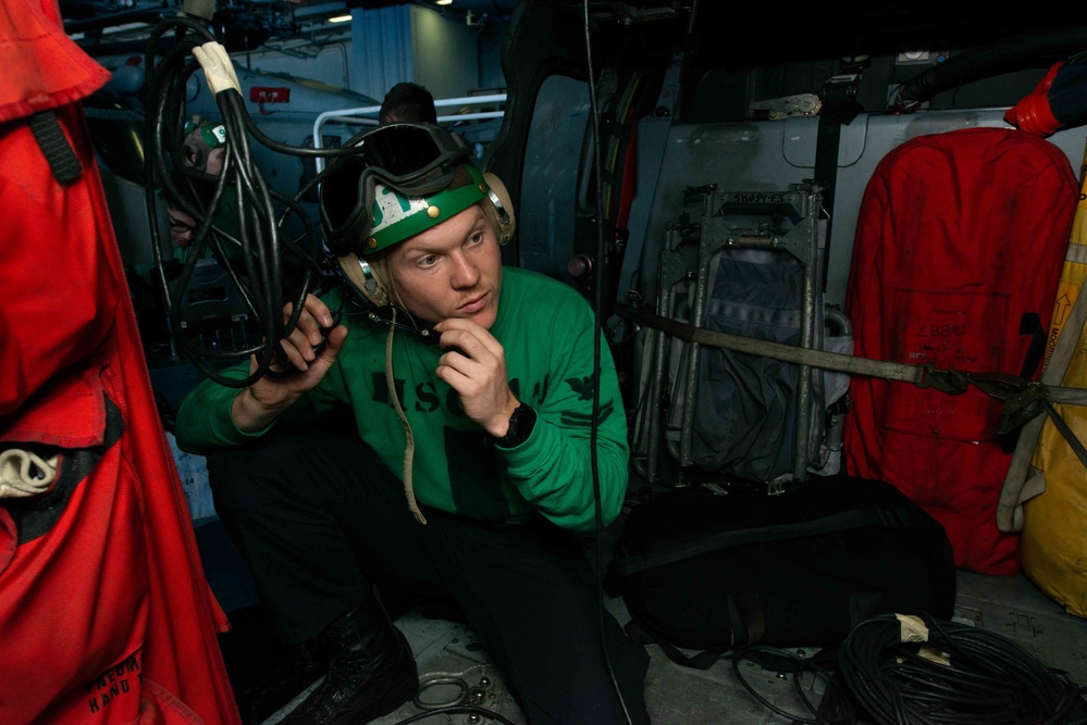 Communications test aboard USS John C. Stennis