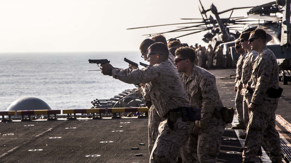 13th MEU CE conduct pistol qualifications