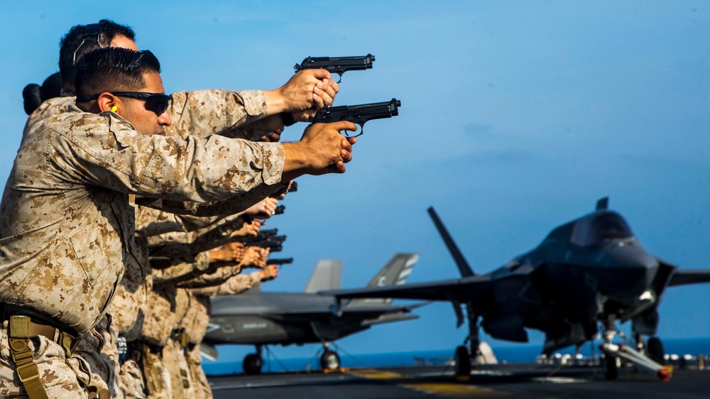 13th MEU CE conduct pistol qualifications