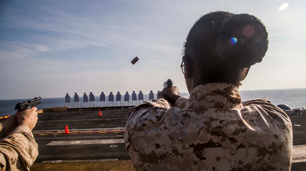 13th MEU CE conduct pistol qualifications