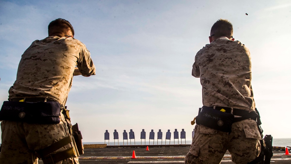 13th MEU CE conduct pistol qualifications