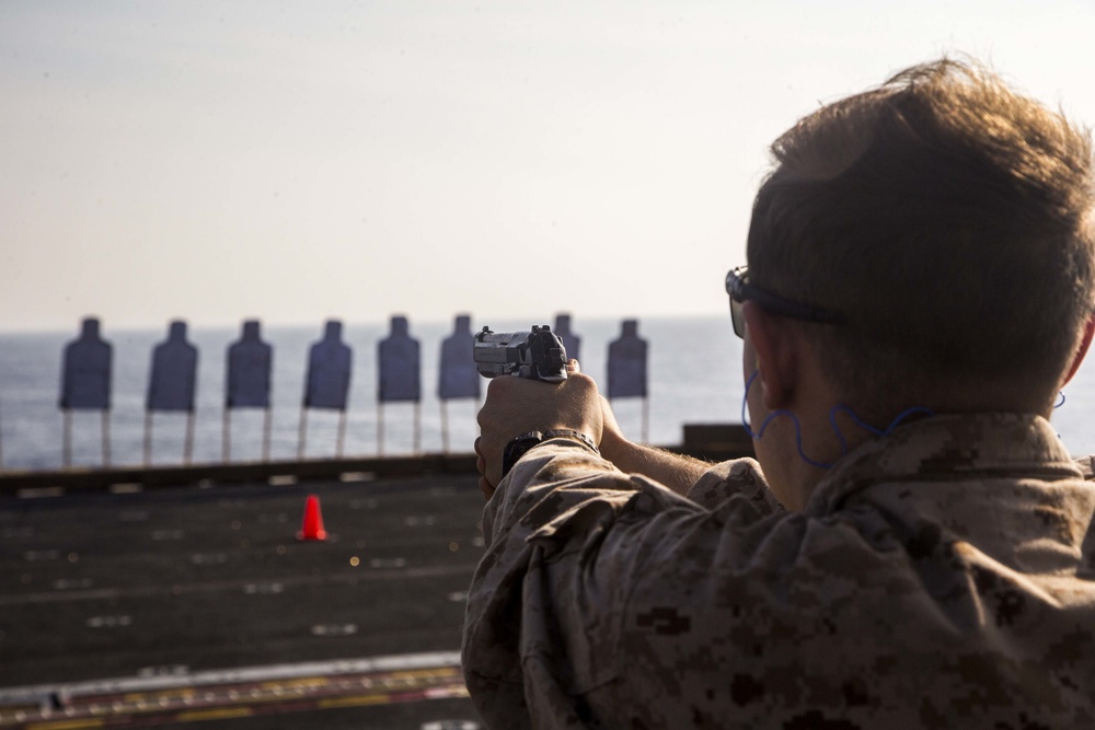 13th MEU CE conduct pistol qualifications