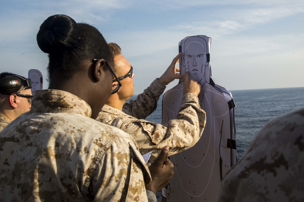 13th MEU CE conduct pistol qualifications