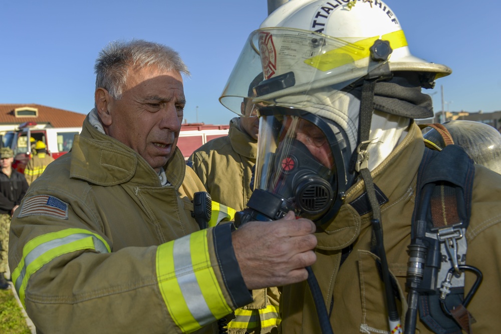 NSA Naples Fire Department Conducts Live Fire Training