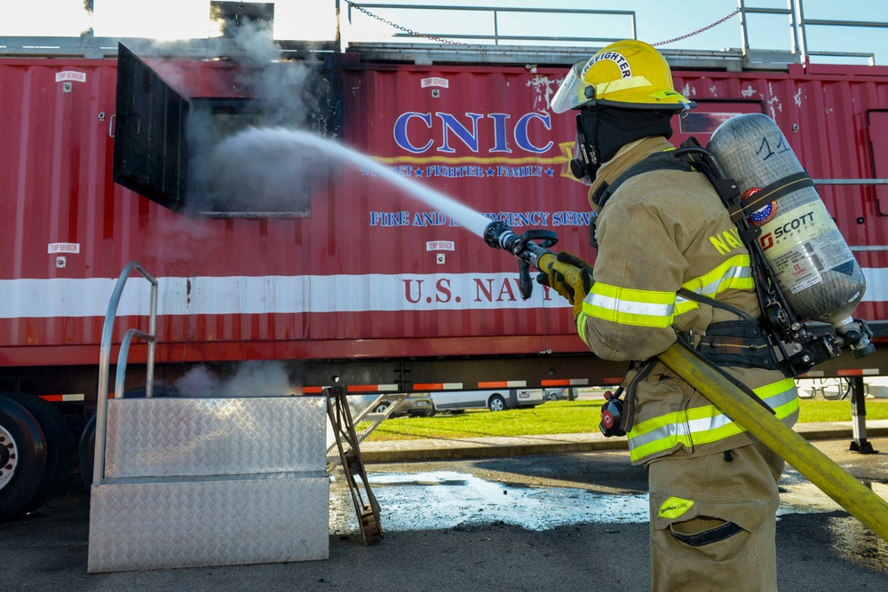 NSA Naples Fire Department Conducts Live Fire Taining