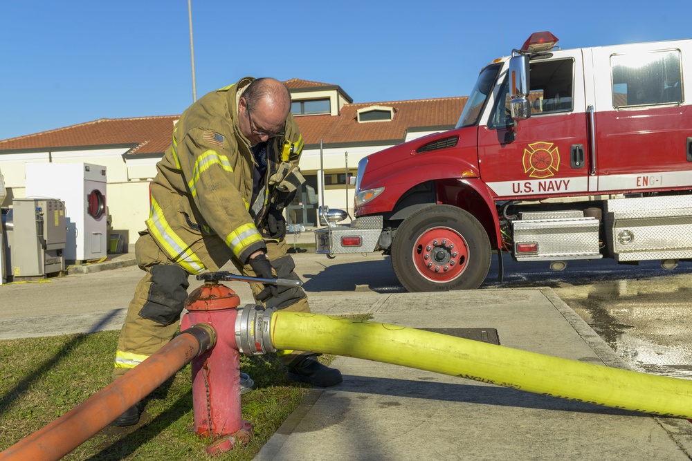 NSA Naples Fire Department Conducts Live Fire Training