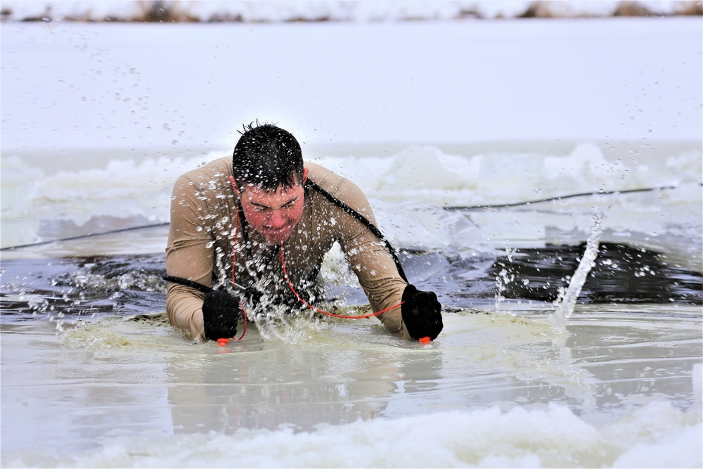 Students take plunge for cold-water immersion training at Fort McCoy