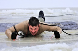 Students take plunge for cold-water immersion training at Fort McCoy