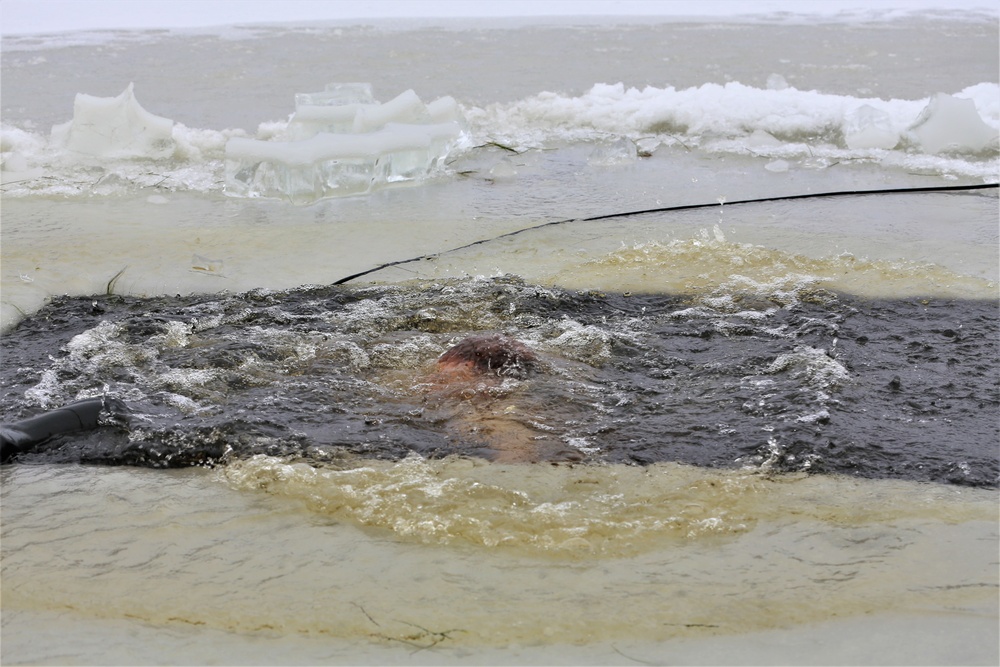 Students take plunge for cold-water immersion training at Fort McCoy