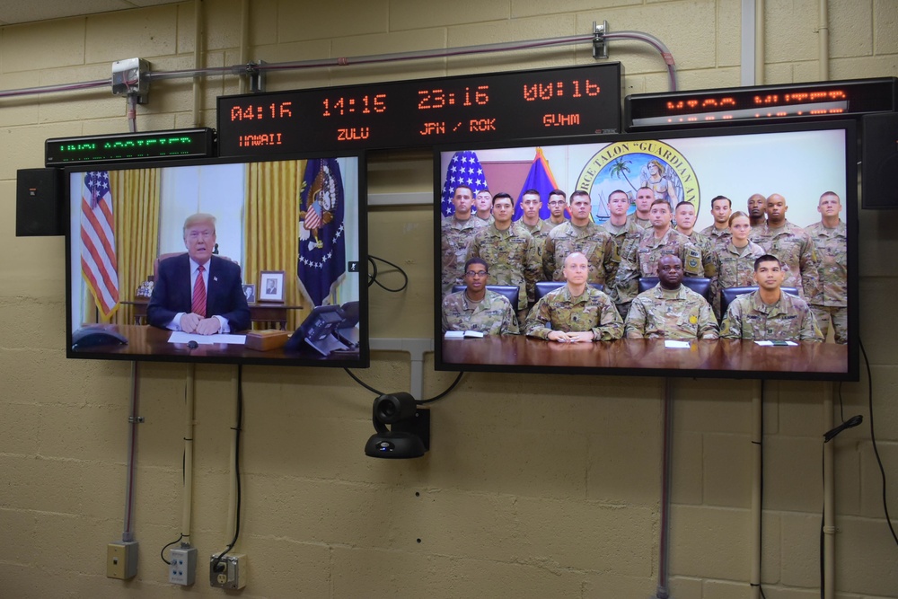 President Donald J. Trump calls military service members