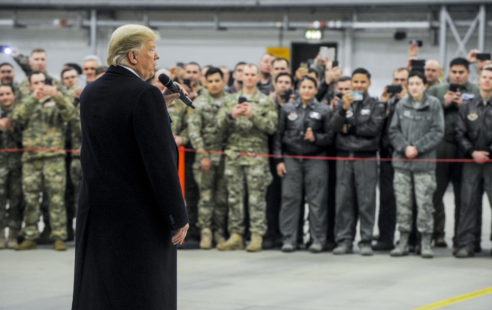 DVIDS - Images - President Donald Trump speaks to U.S. Airmen on