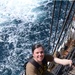 BM2 Ditzel Climbs USCG Eagle's Shrouds