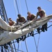 Constitution Sailors Furl 'Old Ironsides' Mizzen Topsail
