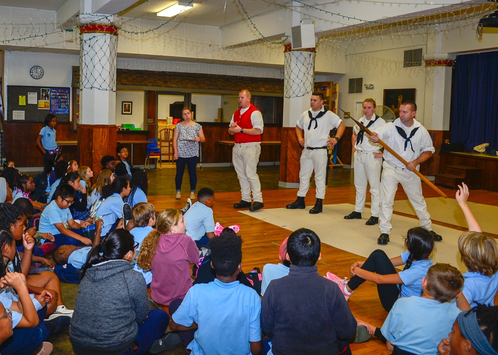 Constitution Sailors Interact With Students During Fleet Week