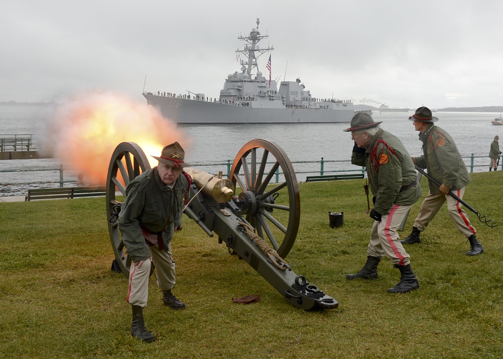 USS Thomas Hudner Enters Boston Harbor