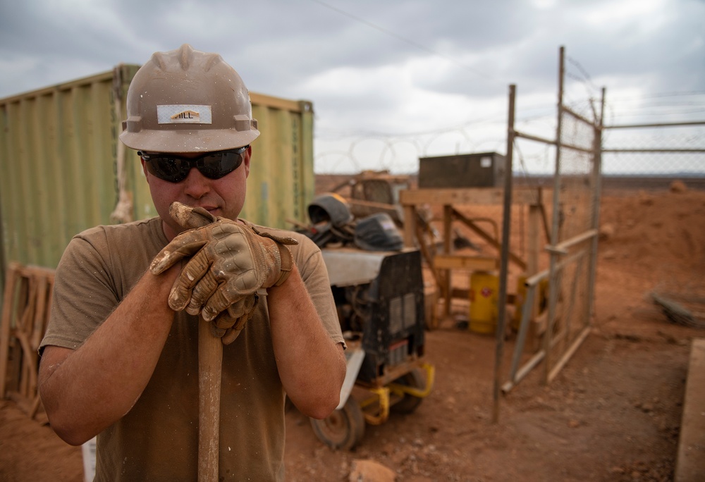 U.S. Navy Seabees near completion of Ali Oune Medial Clinic