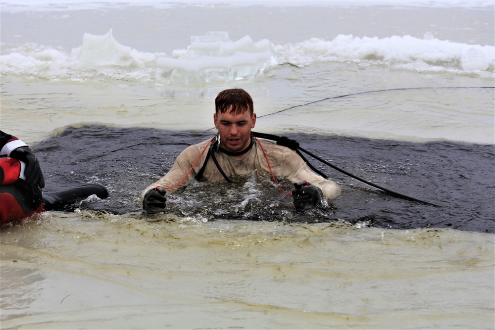 Students take plunge for cold-water immersion training at Fort McCoy