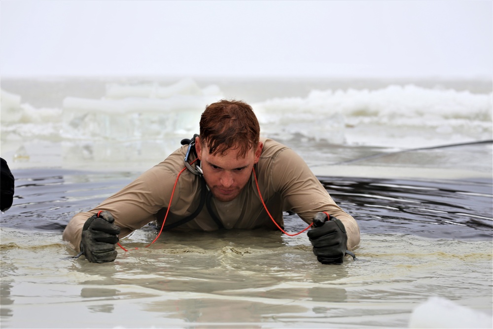 Students take plunge for cold-water immersion training at Fort McCoy